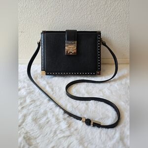 MCM Tracy Black Studded Shoulder Bag